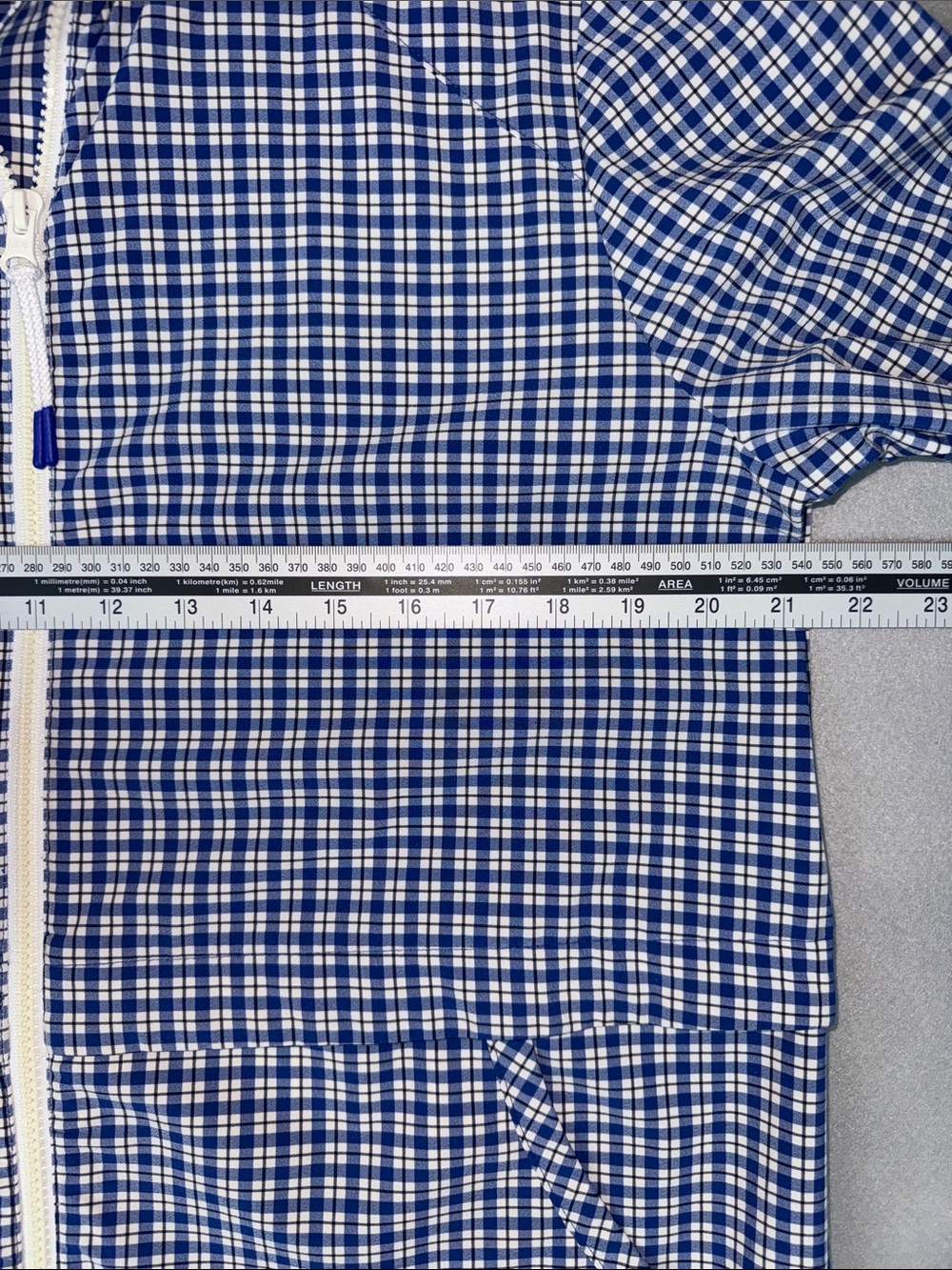 T by Talbots Lightweight Zip Up Jacket Blue & White Plaid Size Large Petite - Picture 10 of 10
